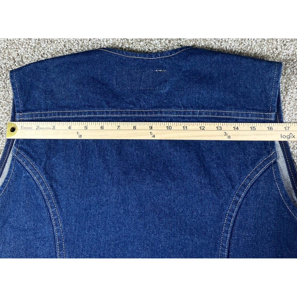 Wrangler Vest Mens XXL Blue Denim Western Button Front Pockets 1074130PW - Picture 6 of 8